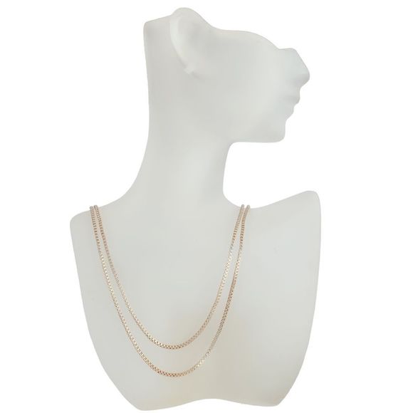 Jewelry - Gold Tone 2 Layered Box Chain Necklace Adjustable